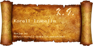 Korell Izabella névjegykártya